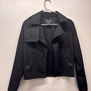 Okee & Laa Black Suede-Style Moto Jacket